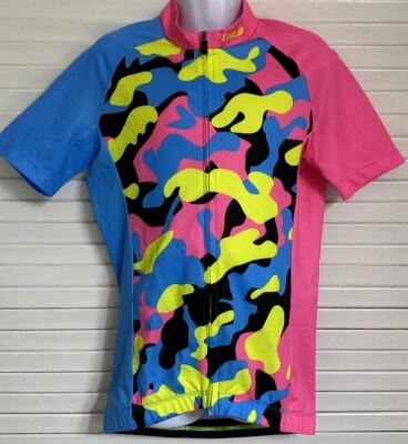 Jersey de ciclismo de manga corta para niños CHEJI, mediano, rosa y azul camuflaje Foto 1 de 4