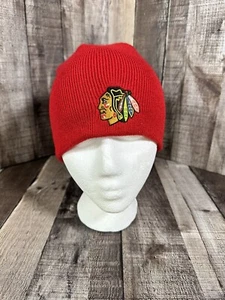OTS NHL Chicago Blackhawks Youth Knit Hat Embroidered Logo Red OSFM New - Picture 1 of 5