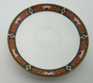 Wedgwood Bone China Chippendale Blue & Rust 5 3/4" in Saucer 1991 - Picture 1 of 7