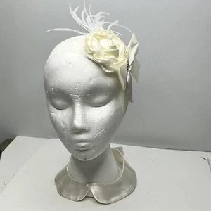 Bridal Hair Band Satin Collar Womens Wedding Flowers Rhinestone Hook N Loop - Picture 1 of 11