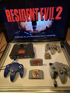 Nintendo 64 Black Console (PAL). With Resident Evil 2 And Expansion Pak + More