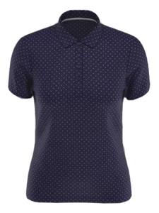 Callaway Womens Polka Dot Short Sleeve Easy Care Polo in Black Color Size XL - Picture 1 of 4