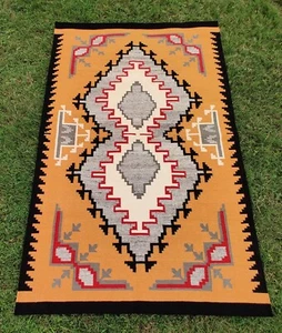 5x8 Wool Navajo Rug Southwest Pattern Housewarming Area Rug Native Wool Rug - Picture 1 of 19