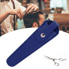 (Blue)PU Leather Scissors Bag Scissors Storage Holder Casing Hairdressing CMM