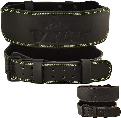 VELO Power Levantamiento de Pesas Piel de Búfalo 4" Cinturón de Cuero Gimnasio Fitness Soporte para Espalda Foto 1 de 3