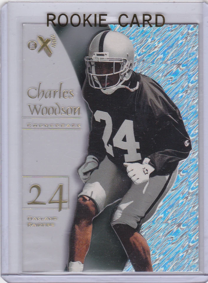 CHARLES WOODSON ROOKIE CARD Oakland Raiders Football 1998 Skybox EX 2001 NFL RC - Image 1 of 2