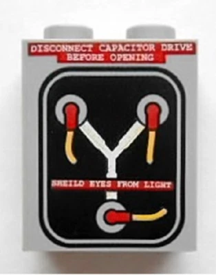 GENUINE NEW LEGO DELOREAN "SHEILD" ERROR PANEL flex capacitor 21103 set error - Image 1 of 2