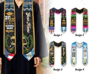 Guatemalan American Graduation Sash, Class of 2025, Custom Flag Stole - Picture 1 of 8