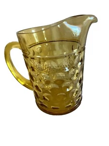 Vintage Hazelware Bubble Amber Colored Mid Century Serving Pitcher 8 Inch Tall - Picture 1 of 5