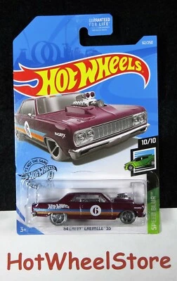 2019  Hot Wheels  Plum  '64 CHEVY CHEVELLE SS   Speed Blur  Card #62 HW28-031520 - Image 1 of 4
