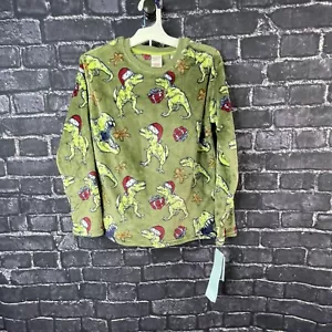 Cat & Jack Boy's Large 10/12 Dinosaurs Santa Hat Presents pajamas PJ Set - Picture 1 of 12