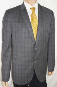 40L Jack Victor Select Blazer - Men 40 Gray Windowpane Suit Jacket Sport Coat - Picture 1 of 6