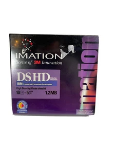 Imation 5 1/4" Diskettes 10 PACK, IBM formatted , 1.2MB (Sealed) DS HD Box Of 10 - Picture 1 of 5