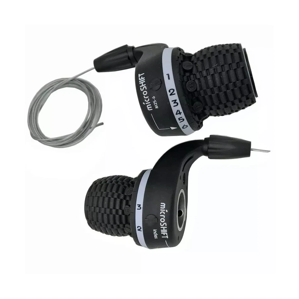 Microshift MTB Bicicleta Bicicleta Agarre Giratorio Engranaje MS25-6 Palancas de Cambio 3X6 Velocidad DIP Foto 1 de 1