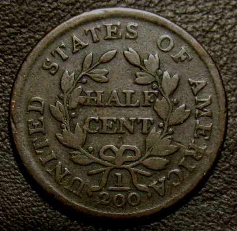 1804 DRAPED BUST HALF CENT, C-9, LDS, F/VF  ~  NICE STRIKE, EVEN WEAR, OBV. CUD Cover