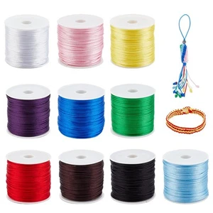 328 Yards 1mm Satin Nylon String Rattail Cord Satin Silk Cord Beading String ... - Picture 1 of 9