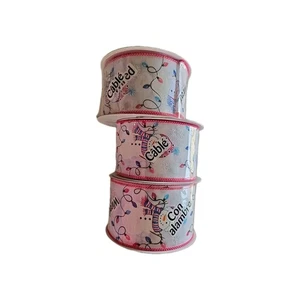Offray CHRISTMAS Wired Edge ribbon - 2.5" X 10 Yards - 3 Rolls - Snowman  - Picture 1 of 5