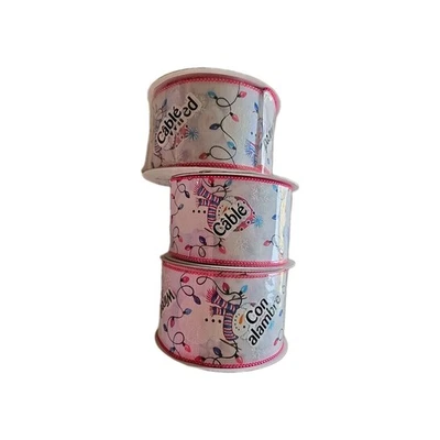 Offray CHRISTMAS Wired Edge ribbon - 2.5" X 10 Yards - 3 Rolls - Snowman  - Image 1 of 4