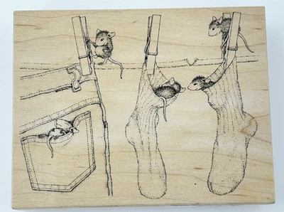 Stampa Rosa House Mouse 243 Hang in There 1998 Wood Mount Rubber Stamp - Image 1 of 4