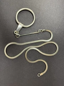 ANTIQUE VICTORIAN STERLING SILVER Stone  Pocket watch Keyring Chain 18g R - Picture 1 of 7