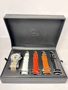 Mickey Mouse Watch & Band Set, 1 Link Bracelet 4 Leather Straps, Disneyana Gifts - Picture 1 of 14