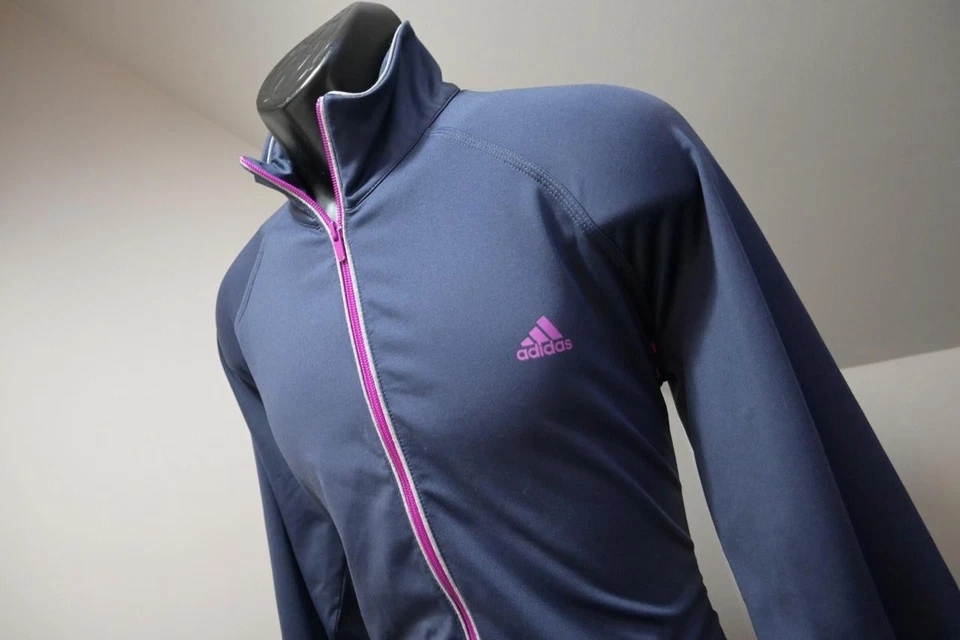 Chaqueta de Pista Adidas Cremallera Completa ClimaLite Performance Atlética Gris Para Mujer Talla XL Foto 1 de 4