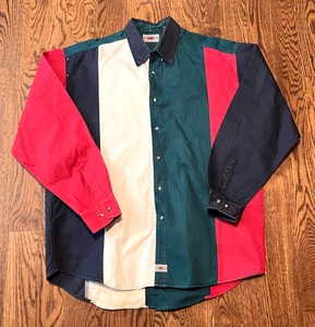 Camisa vaquera vintage Brushpopper Western X-Large County Seat a rayas - Imagen 1 de 3