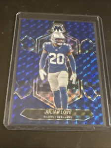 2024 Panini Mosaic Football Julian Love Blue Prizm /99 #203 Seahawks - Bild 1 von 2