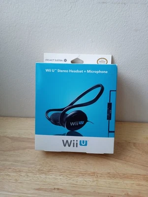 New Nintendo Wii U Black Gaming Headset Headphones Microphone  - Image 1 of 4