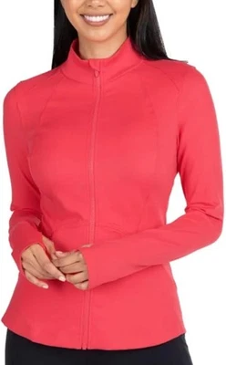 Spyder Women's XXL Stretch Long Sleeve Zip Up Yoga Jacket with Thumb, Pink, NWT - Image 1 of 4