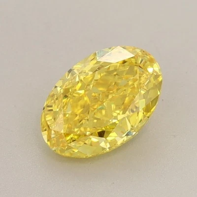 Loose Lab Grown Oval 1.04 Ct Fancy Vivid Yellow VS1 Certified CVD Diamond - Image 1 of 4