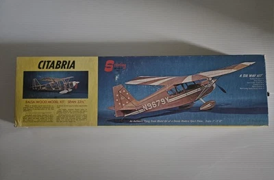 VINTAGE 1960  Sterling model Citabria Sport Plane Balsa Wood Open Box - Image 1 of 4