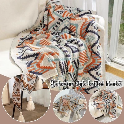 Thick Knitted Bohemian Office Nap Air Conditioning Blanket Sofa Blanket Bedroom - Image 1 of 4