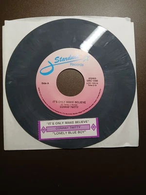 CONWAY TWITTY It's Only Make Believe Lonely Blue Boy MARBLED Vinyl 45 Record Foto 1 de 4