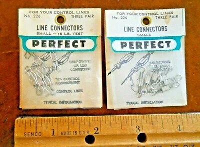 PERFECT MODEL AIRPLANE #226 SMALL LINE CONNECTORS-15 LB TEST (2 PKGS) (NEW) - Image 1 of 4