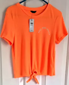 M&Co Kylie Girls Top Size Age 13 yrs ( 158cm) Coral,Very Bright,Soft,Stretch New - Picture 1 of 8