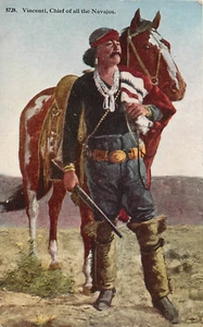 #5728. Vincenti. Häuptling aller Navajo-Indianer geteilter Rücken Postkarte - Bild 1 von 2