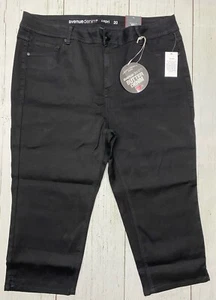 Avenue Denim Jeans Womens 20 Black Pants Capri High Rise Retro Outdoors - Picture 1 of 4