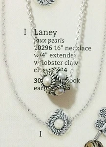 Premier Designs ''Laney'' faux pearls necklace. Length 16''+ 4''. 013PN - Picture 1 of 3