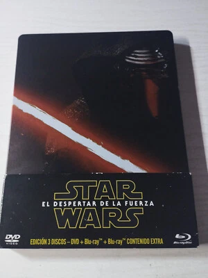 Star Wars The Awakening of the Force Steelbook DVD + 2 x Blu-Ray Spanish English - Image 1 of 4