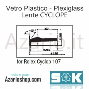 Vetro Sternkreuz Cyclope 107 plastic Rolex Longines Chrono vintage watch crystal - Picture 1 of 3