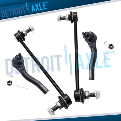Front Outer Tie Rod Ends + Sway Bar Links for 2007- 2010 2011 2012 Nissan Sentra - Image 1 of 4