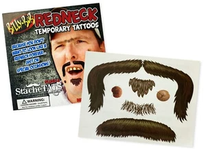Mustache Temporary Tattoos Stache Tats Halloween Costume Accessory - Picture 1 of 4