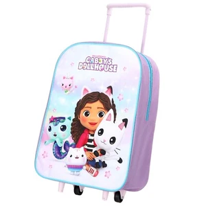 Gabby's Dollhouse Foldable Trolley Cabin Bag Travel Luggage Girls Purple Kittens - Picture 1 of 9