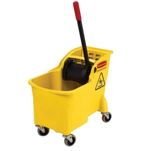 NEW 31 Qt. Tandem Mop Bucket with Reverse Press Wringer & 4 Casters for Mobility - Picture 1 of 7