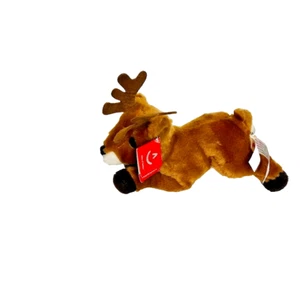 Aurora Plush Reindeer Buck Brown Stuffed Animal Toy Deer Antler 8" Christmas - Picture 1 of 5