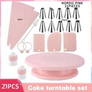 Kit de herramientas para decoración de pasteles de 21 piezas Kit de tocadiscos de pastelería Boquilla para tuberías Juego de bolsas para tuberías - Imagen 1 de 12