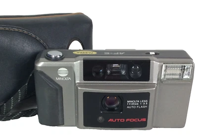 Minolta AF E Point And Shoot 35mm Film Camera Working Order Film Tested SILVER - Image 1 of 4