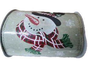 At Home Holiday Hoedown 5"w Snowman Head Ribbon 6yards - Picture 1 of 3