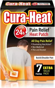 Cura-Heat Back Shoulder Pain Relief Patches | 7 Count | 24h Heat Therapy - Picture 1 of 8